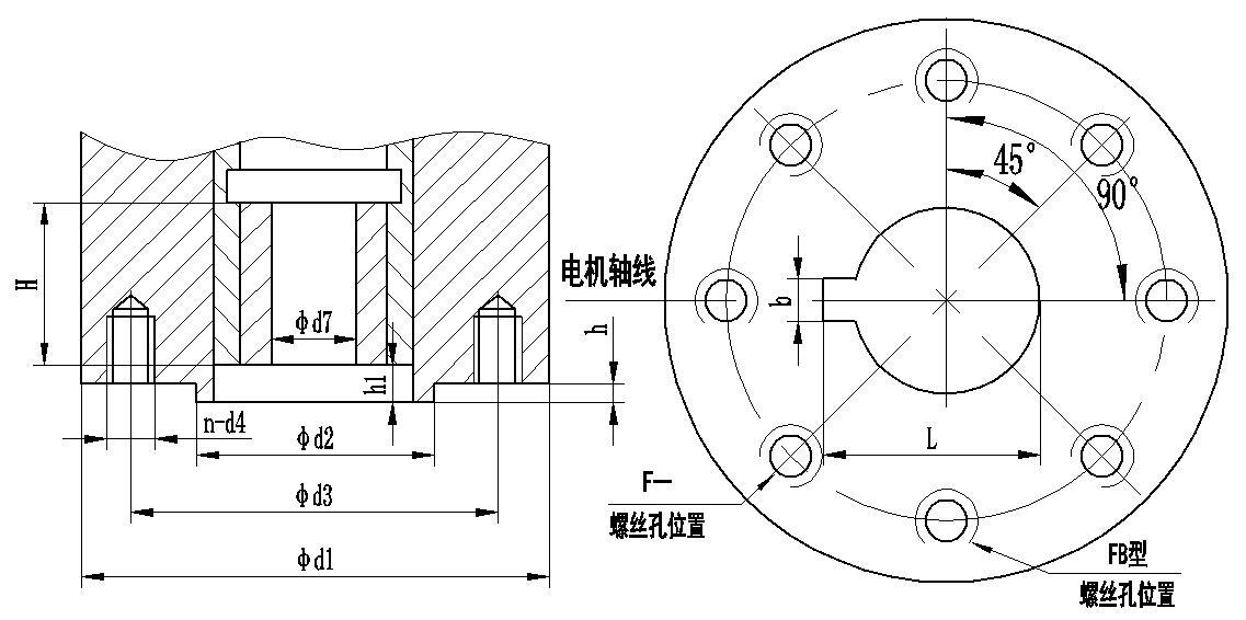 Q型角行程電動(dòng)執(zhí)行器連接尺寸圖